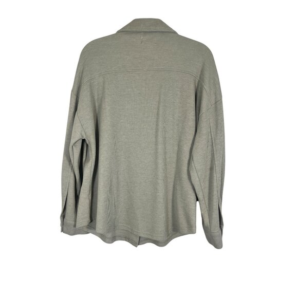 Retro Shacket Green S Ribbed Oversized Boho Western Neutral Classic Outdoors 80s - Picture 7 of 10